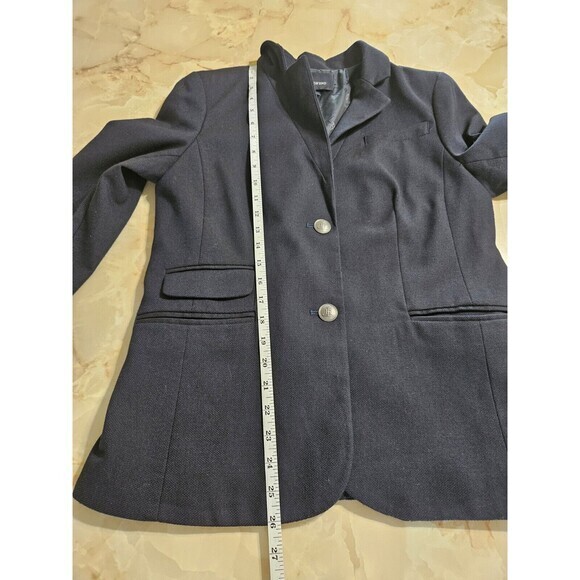 Lands End Blazer Women’s Size 8 Navy Blue Pockets Two-Button Lined Jacket - Picture 9 of 10